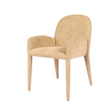 Libra Interiors Eska Carver Upholstered Dining Chair Wheat - Beige