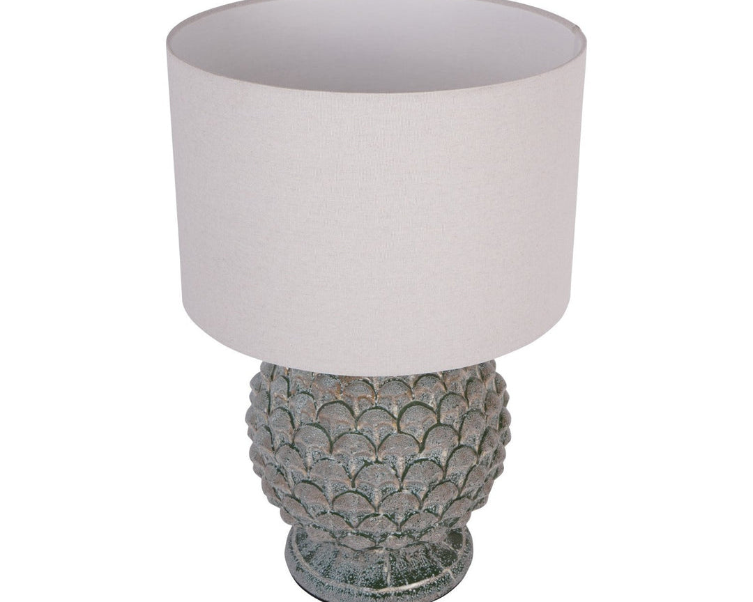 Libra Interiors Verona Glazed Ceramic Table Lamp - Green