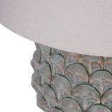 Libra Interiors Verona Glazed Ceramic Table Lamp - Green