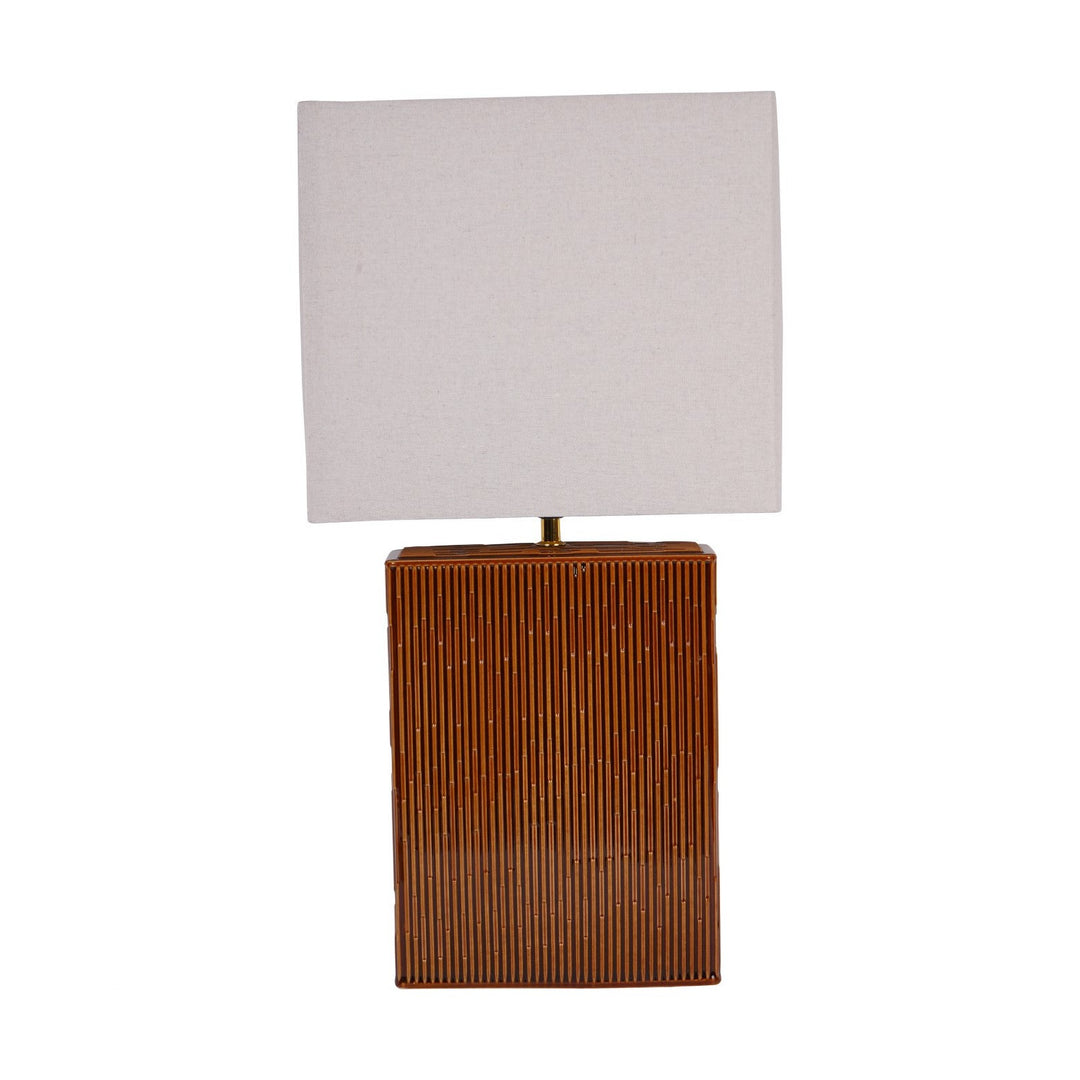 Libra Interiors Elk Square Ceramic Lamp - Terracotta
