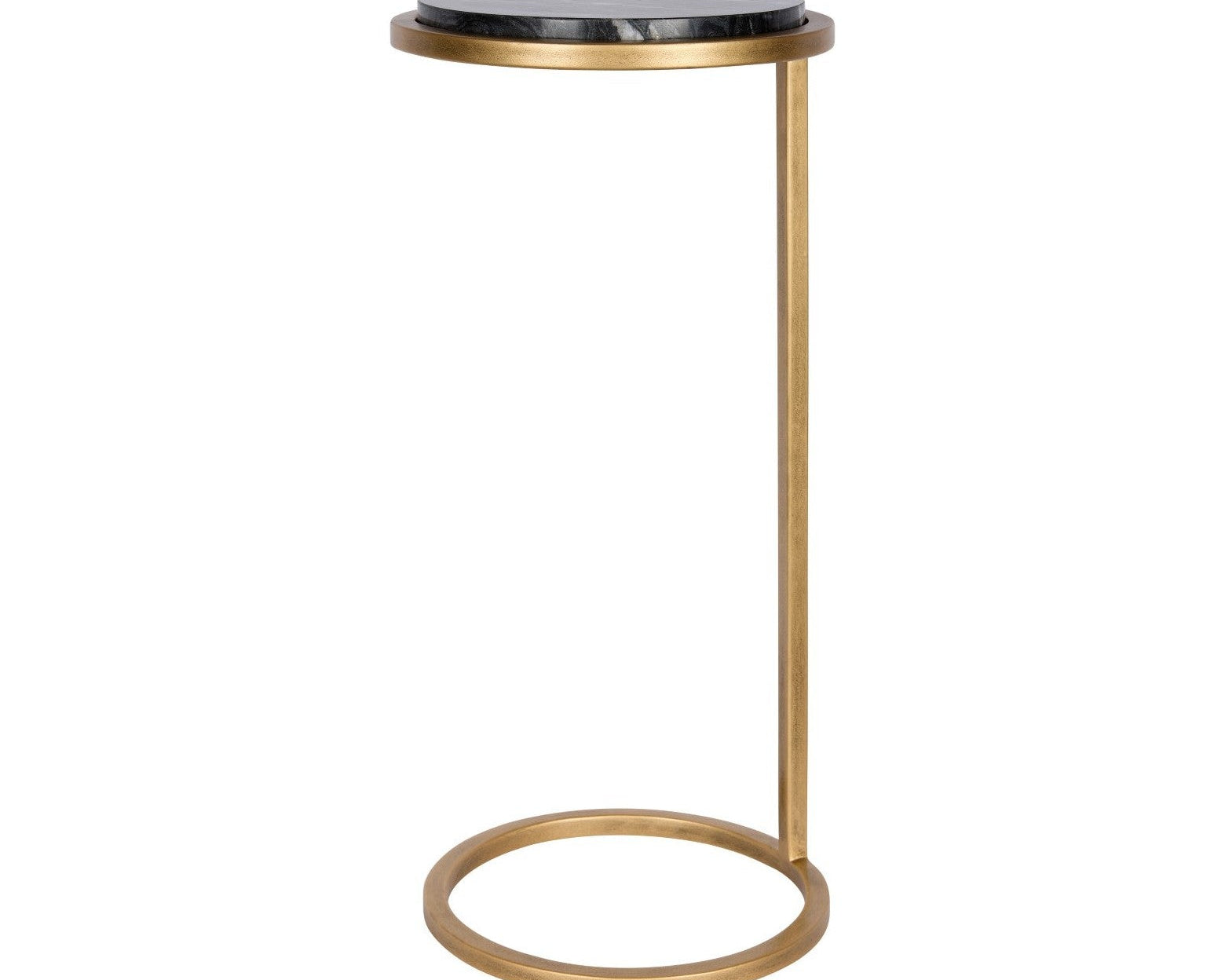 Libra Interiors Iota Accent Table - Black Marble & Gold