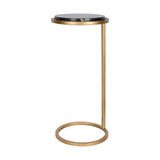 Libra Interiors Iota Accent Table - Black Marble & Gold