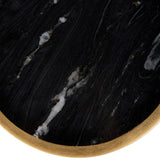 Libra Interiors Iota Accent Table - Black Marble & Gold