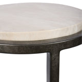 Libra Interiors Iota Accent Table - Grey Marble & Silver