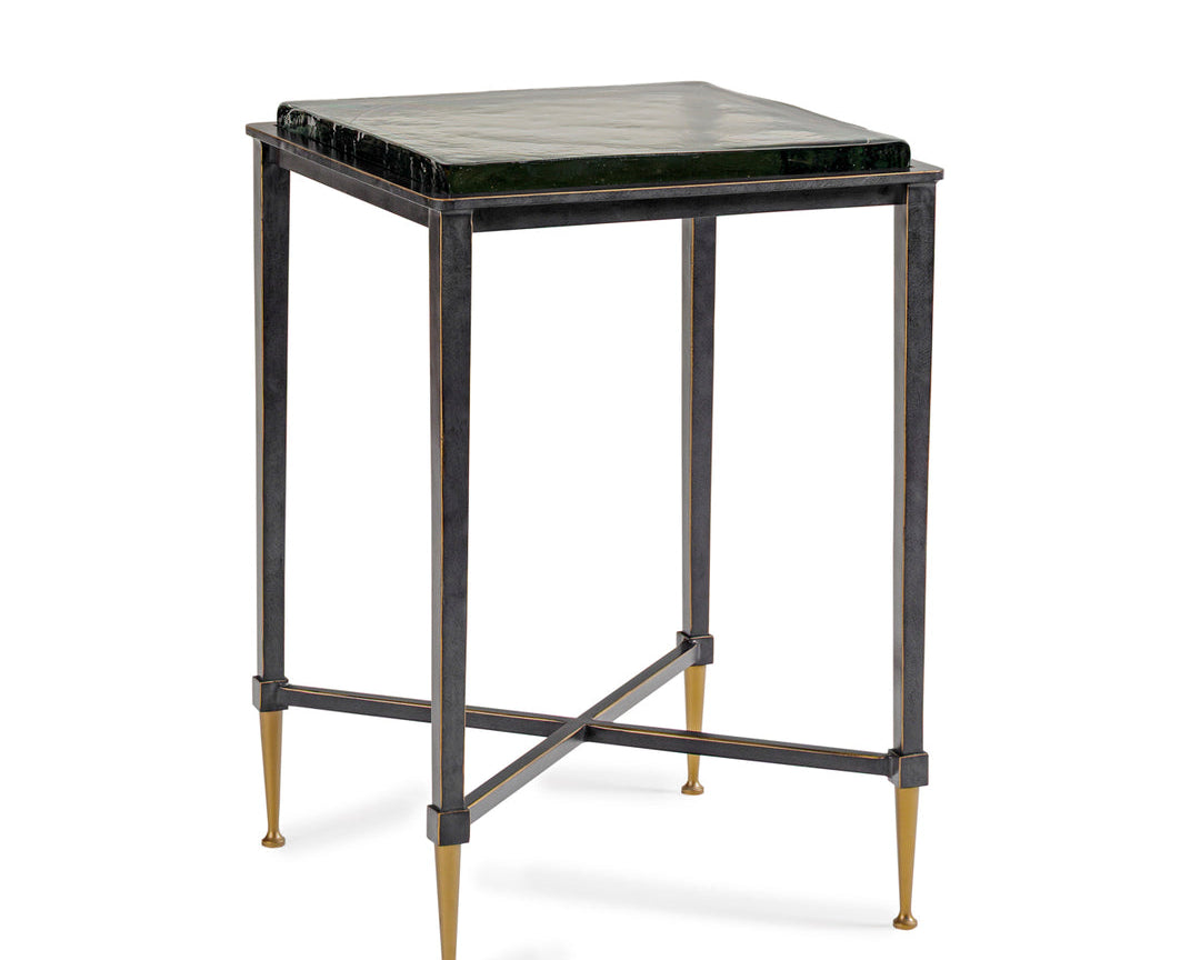 Libra Interiors Stella Square Glass Top Side Table