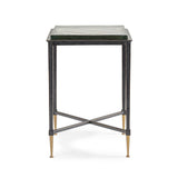 Libra Interiors Stella Square Glass Top Side Table