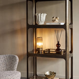Libra Interiors Thorpe II Marble & Metal Shelving Unit - Smoked Bronze