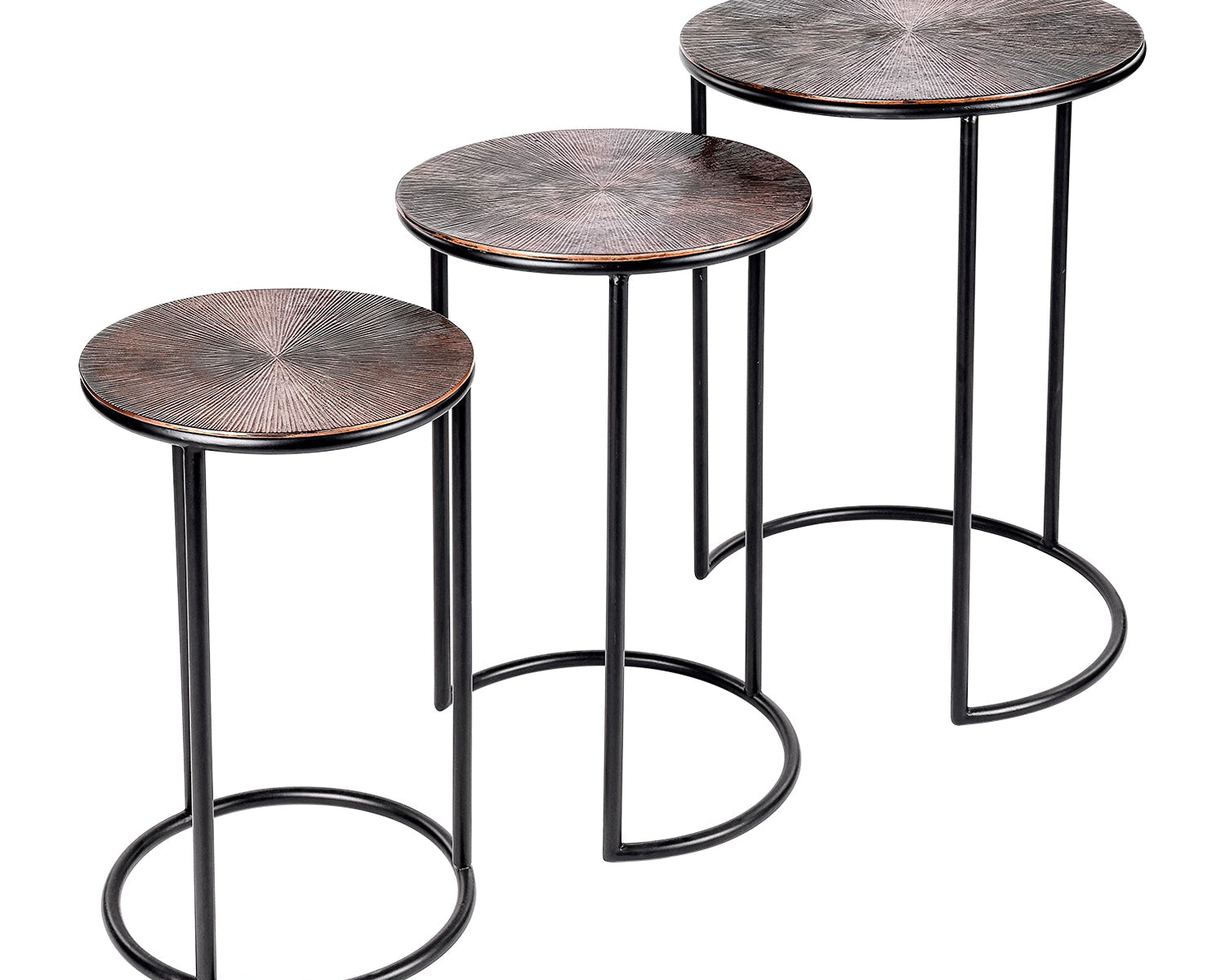 Libra Interiors Tambora Set of 3 Metal Tables