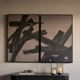 Libra Interiors Impasto Brushstrokes Set of 2 Framed Canvas Wall Art