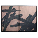 Libra Interiors Impasto Brushstrokes Set of 2 Framed Canvas Wall Art
