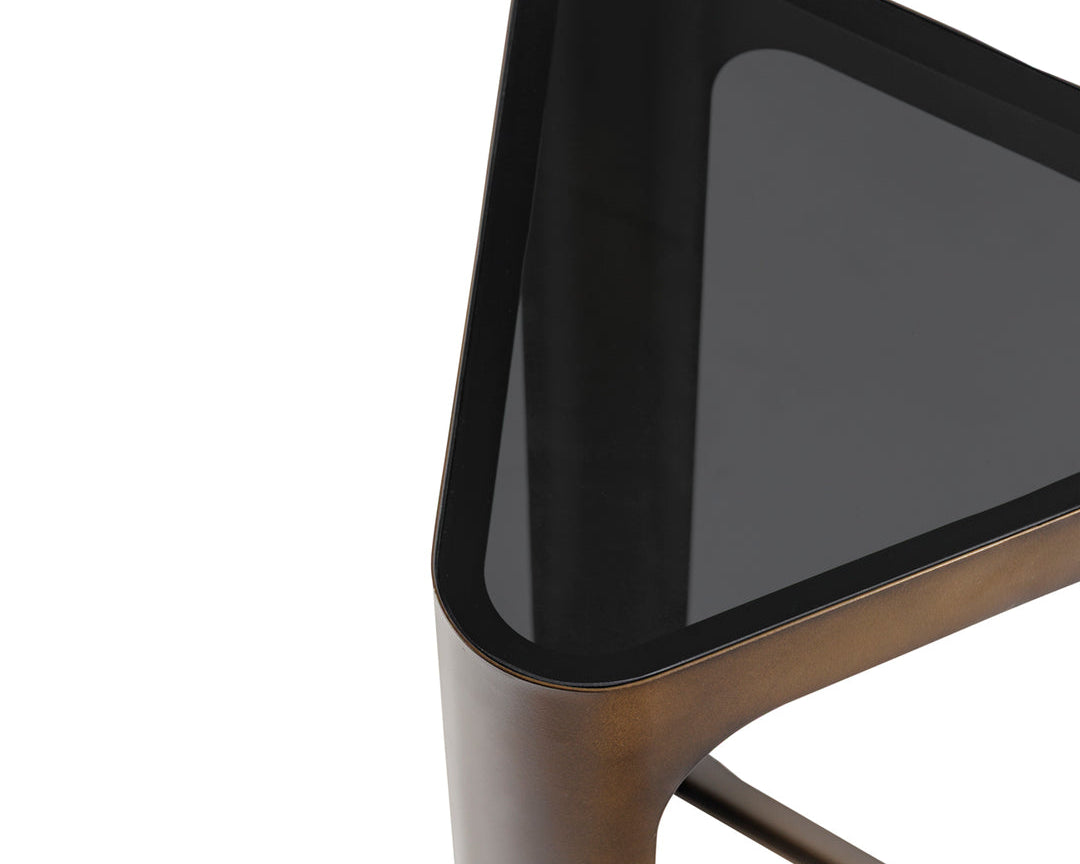 Libra Interiors Thorpe Triangular Accent Table - Smoked Bronze