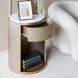 Libra Interiors Belvedere Bedside Table - Aged Gold