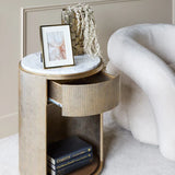 Libra Interiors Belvedere Bedside Table - Aged Gold