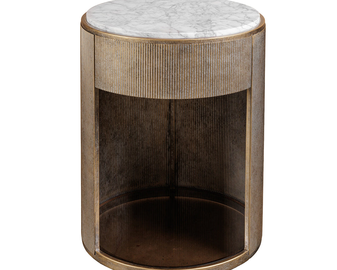 Libra Interiors Belvedere Bedside Table - Aged Gold