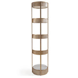 Libra Interiors Belvedere Round Shelving Unit - Aged Gold