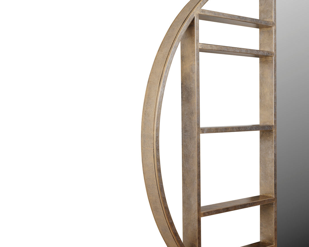 Libra Interiors Belvedere Shelving Mirror Large - Aged Gold