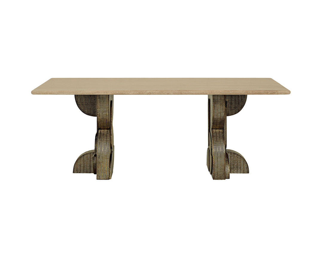 Libra Interiors Kelsie Travertine Rectangular Dining Table