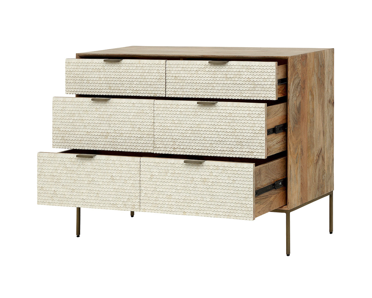 Libra Interiors Nerida Bone Inlay Chest of Drawers