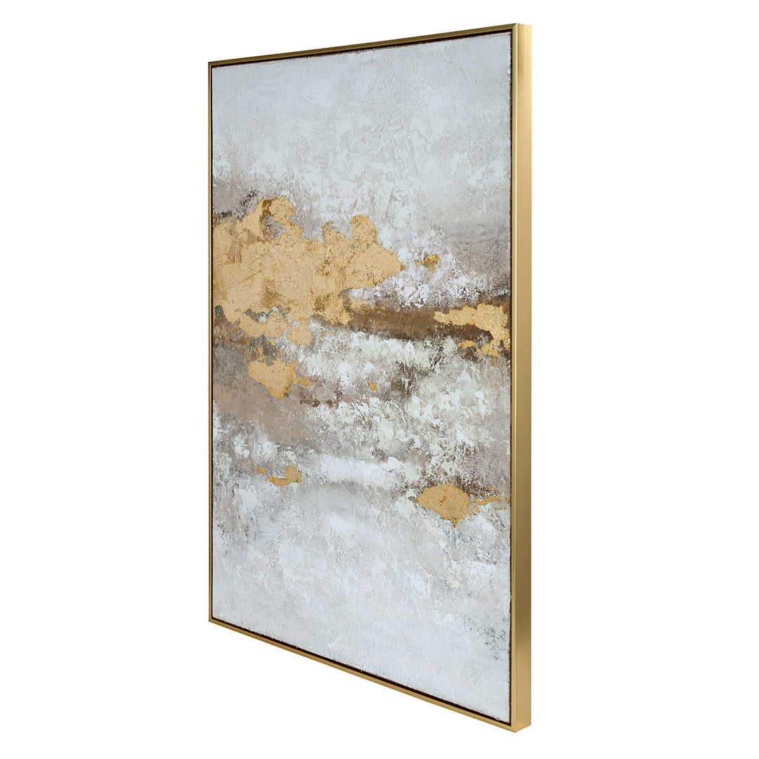 Libra Interiors Golden Dusk Heavy Textured Framed Canvas Wall Art