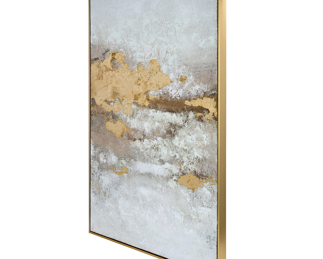 Libra Interiors Golden Dusk Heavy Textured Framed Canvas Wall Art