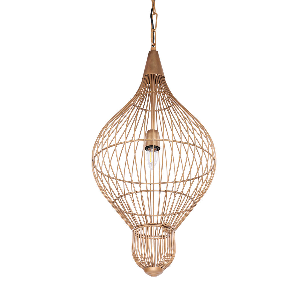 Libra Interiors Mira Teardrop Wire Pendant Light - Gold