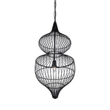 Libra Interiors Mira Hourglass Wire Pendant Light - Black