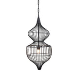 Libra Interiors Mira Hourglass Wire Pendant Light - Black