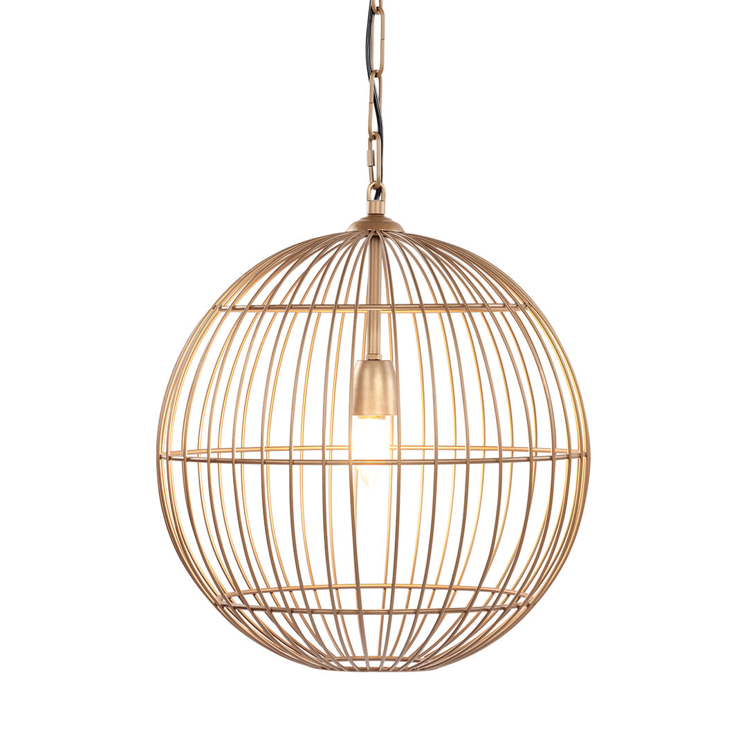 Libra Interiors Mira Globe Wire Pendant Light - Gold