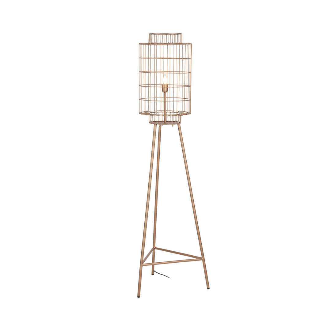 Libra Interiors Mira Wire Floor Lamp - Gold