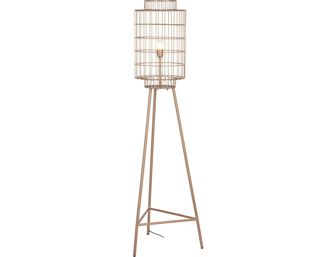 Libra Interiors Mira Wire Floor Lamp - Gold