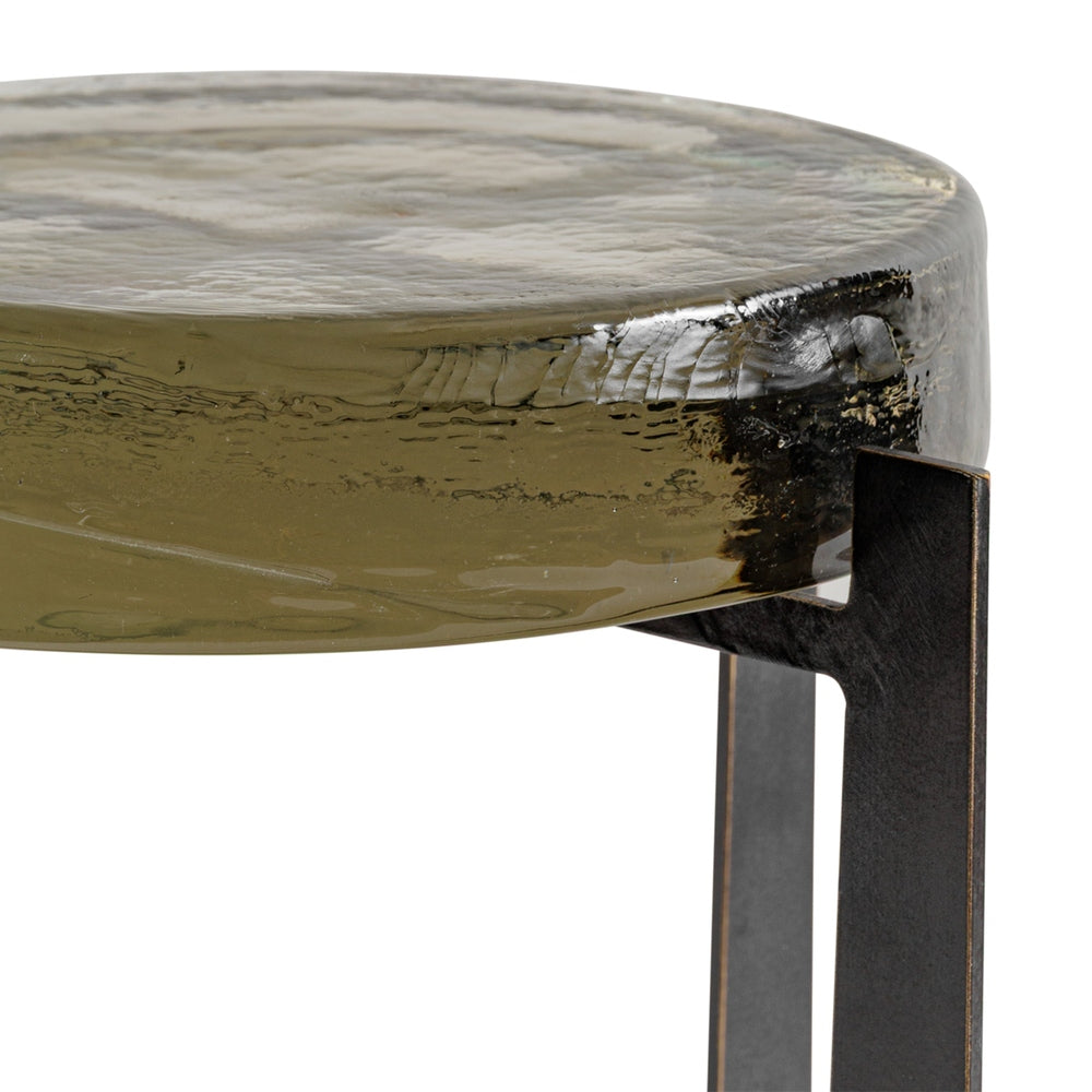 Libra Interiors Glenthorpe Brick Glass Accent Table