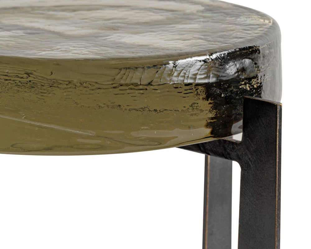 Libra Interiors Glenthorpe Brick Glass Accent Table