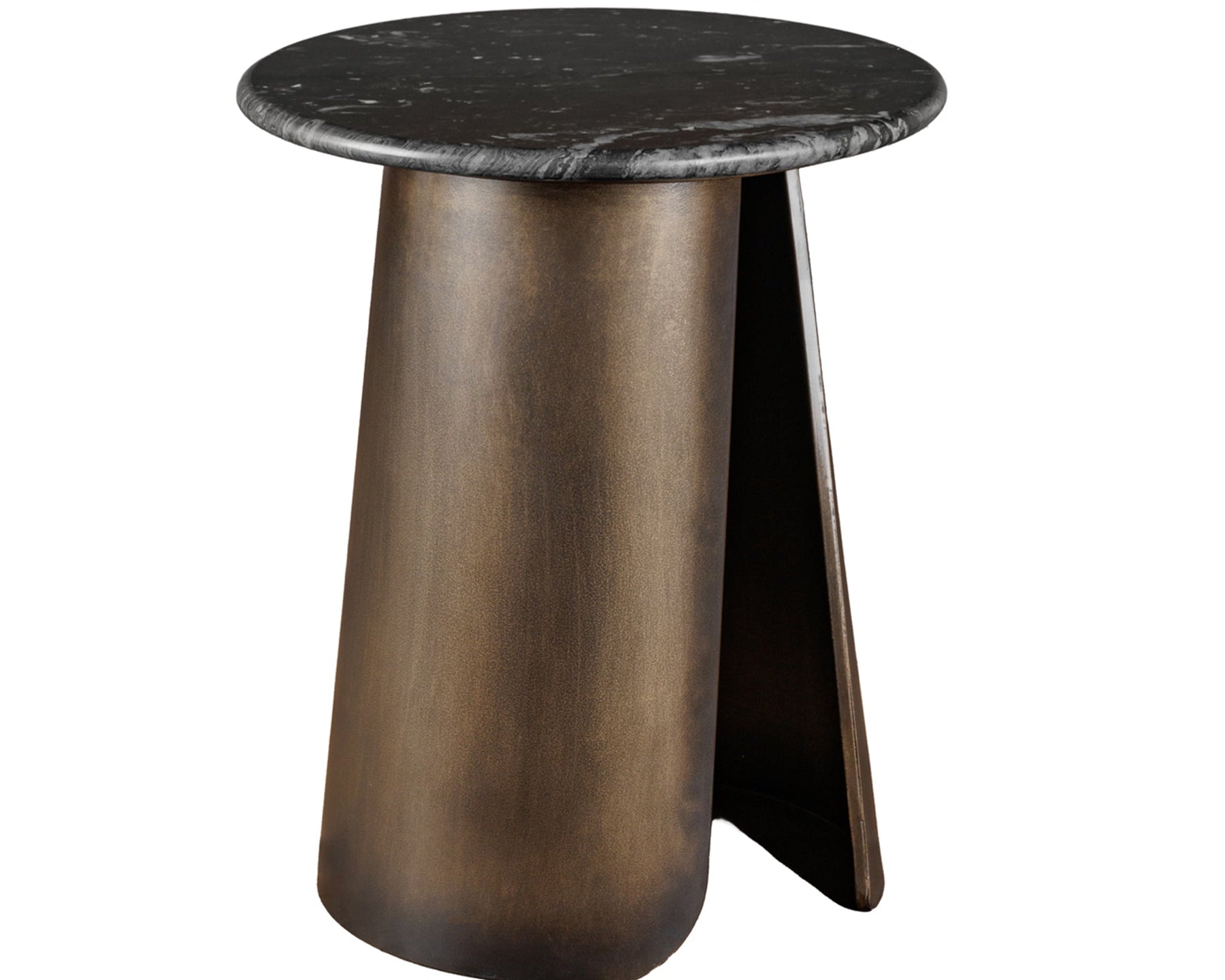 Libra Interiors Newton Marble Top Crescent Side Table