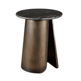 Libra Interiors Newton Marble Top Crescent Side Table