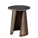 Libra Interiors Newton Marble Top Crescent Side Table