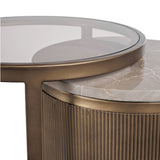 Libra Interiors Belvedere Set of 2 Nesting Side Tables - Royal Gold
