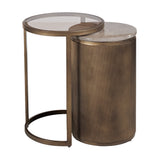 Libra Interiors Belvedere Set of 2 Nesting Side Tables - Royal Gold