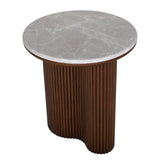 Libra Interiors Whitwell Marble Top Wood Side Table