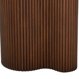 Libra Interiors Whitwell Marble Top Fluted Wood Large Side Table