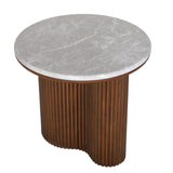 Libra Interiors Whitwell Marble Top Wood Side Table