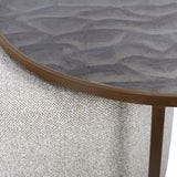 Libra Interiors Driftwood Ripple Coffee Table & Nesting Pouffe