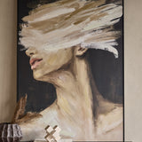 Libra Interiors Veiled Expression Hand Embellished Framed Canvas Wall Art 100x140cm
