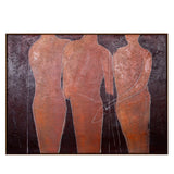 Libra Interiors Stone Poise Heavy Textured Hessian Wall Art 120x90cm