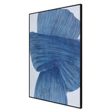 Libra Interiors Indigo Flow - Drift Textured Framed Canvas Wall Art