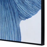 Libra Interiors Indigo Flow - Drift Textured Framed Canvas Wall Art