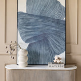 Libra Interiors Indigo Flow - Drift Textured Framed Canvas Wall Art