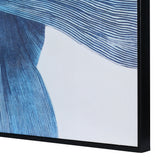 Libra Interiors Indigo Flow - Form Textured Framed Canvas Wall Art 100x140cm
