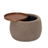 Libra Interiors Gensen Small Ottoman - Coffee
