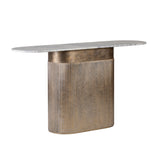 Libra Interiors Belvedere Aged Gold Column Console Table