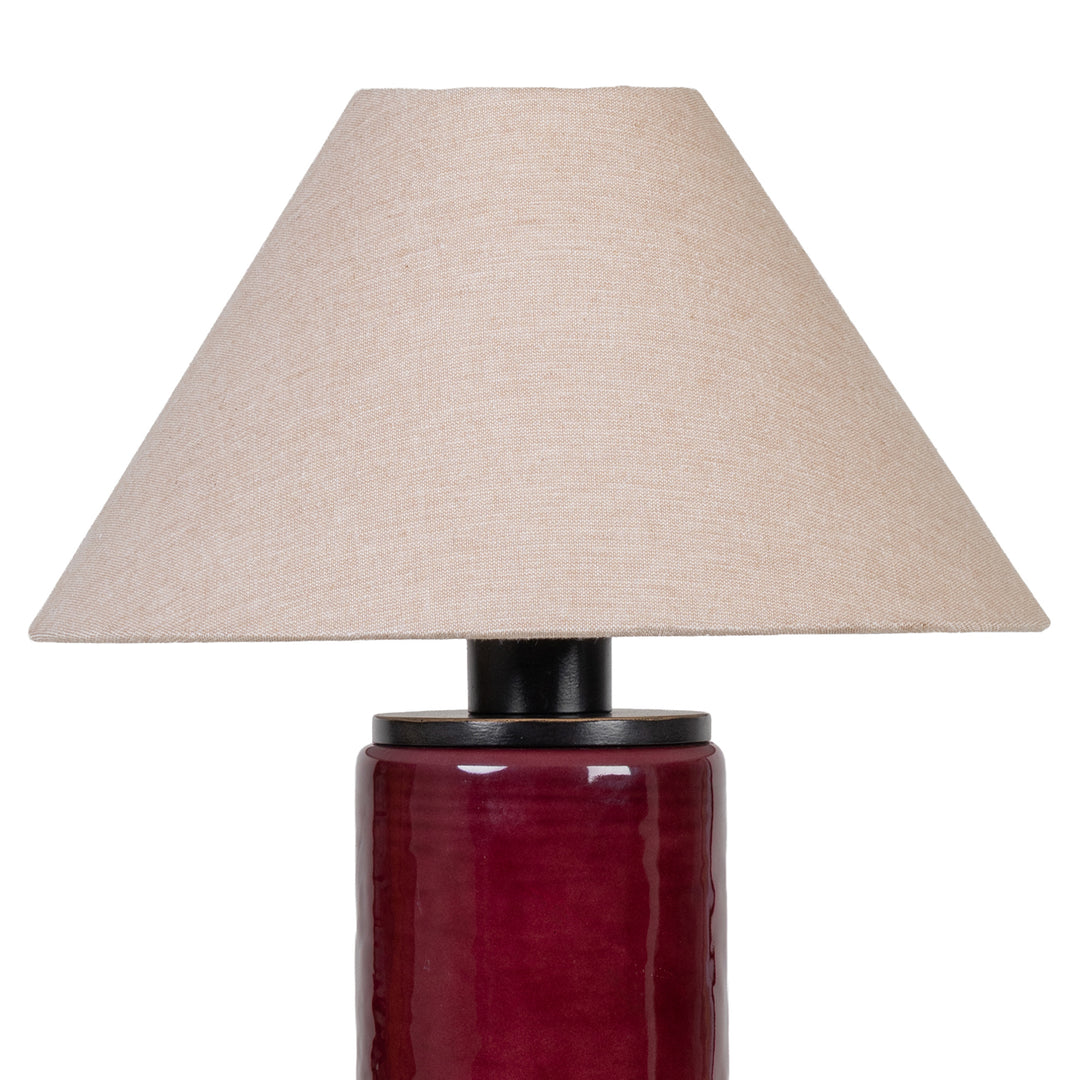 Libra Interiors Duthie Table Lamp - Merlot Red